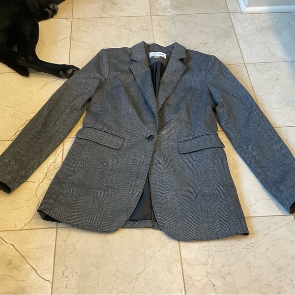 Calvin Kline Blazer, black & white woven fabric, classic, dress up or down, Sz S - Picture 10 of 13